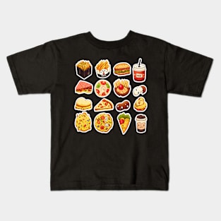 #10 Cute happy food sticker pack Kids T-Shirt